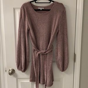 Polyester bubble sleeve dress